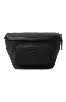 Emporio Armani: Чёрная поясная сумка 