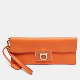 Salvatore Ferragamo: Оранжевый клатч 