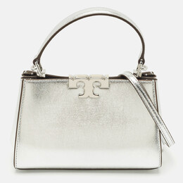 Tory Burch: Серебристая сумка на руку  Eleanor