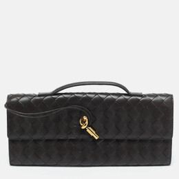 Bottega Veneta: Коричневый клатч  Intrecciato