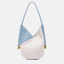 Bottega Veneta: Голубая сумка  Intrecciato