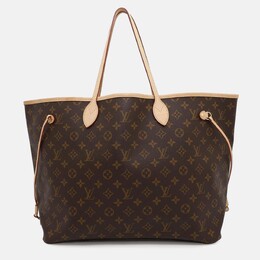 Louis Vuitton: Коричневая сумка-шоппер  Neverfull