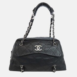 Chanel: Чёрная сумка-шоппер 