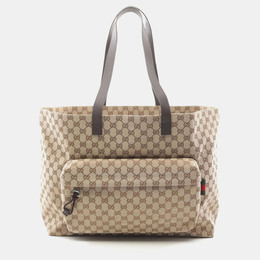 Gucci: Бежевая сумка-шоппер  GG