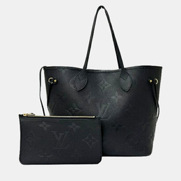 Louis Vuitton: Чёрная сумка-шоппер  Neverfull MM