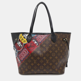 Louis Vuitton: Коричневая сумка-шоппер  Neverfull MM