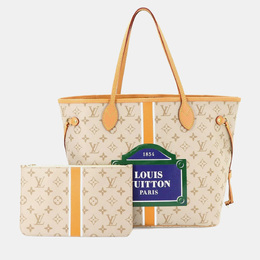 Louis Vuitton: Бежевая сумка-шоппер  Neverfull MM
