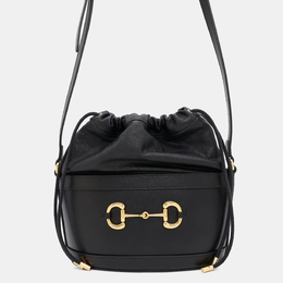 Gucci: Чёрная сумка  Horsebit 1955