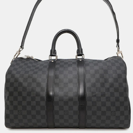 Louis Vuitton: Чёрная сумка  Keepall