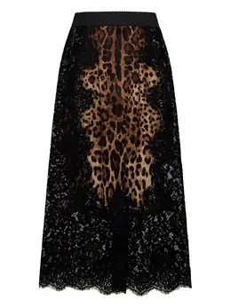 Dolce & Gabbana: Юбка с леопардовым принтом 