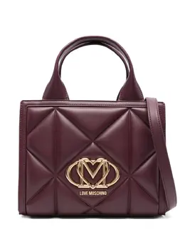 Love Moschino: Тёмная сумка-шоппер 