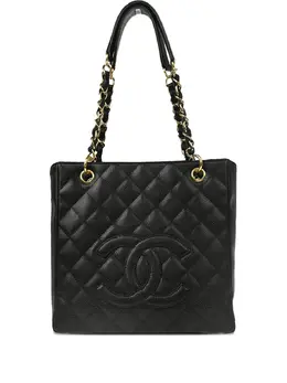 CHANEL Pre-Owned: Чёрная сумка-шоппер 