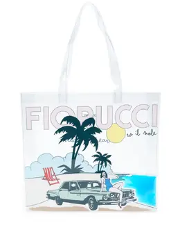 Fiorucci: Сумка-шоппер с принтом 