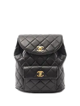 CHANEL Pre-Owned: Чёрный рюкзак 
