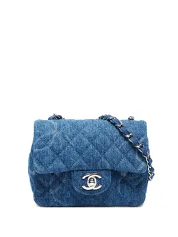 CHANEL Pre-Owned: Голубая сумка через плечо 
