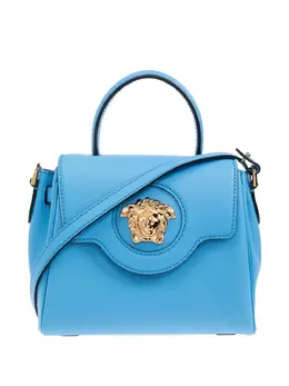 Versace: Голубая сумка-шоппер  La Medusa