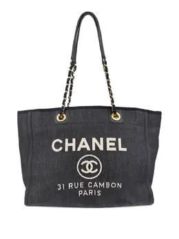 CHANEL Pre-Owned: Синяя сумка-шоппер 