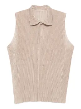 Homme Plissé Issey Miyake: Бежевый жилет 