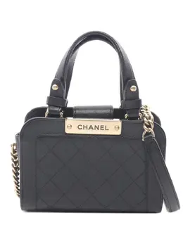 CHANEL Pre-Owned: Чёрная сумка-шоппер 