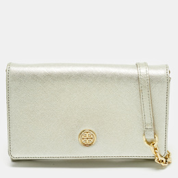 Tory Burch: Серебристый кошелёк  Robinson