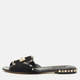 Dolce & Gabbana: Чёрные сандалии  DG