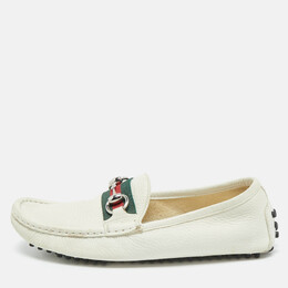 Gucci: Белые мокасины  Horsebit
