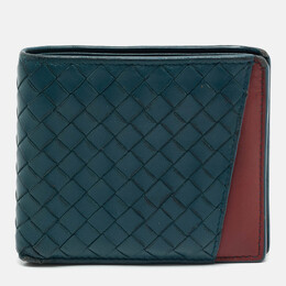 Bottega Veneta: Голубой кошелёк  Intrecciato