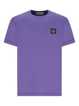 Stone Island: Фиолетовая футболка  Compass