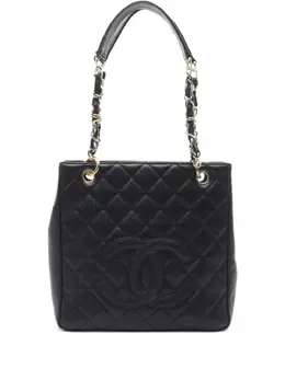 CHANEL Pre-Owned: Чёрная сумка-шоппер 