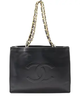 CHANEL Pre-Owned: Чёрная сумка-шоппер 