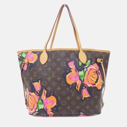 Louis Vuitton: Сумка-шоппер  Neverfull MM с принтом