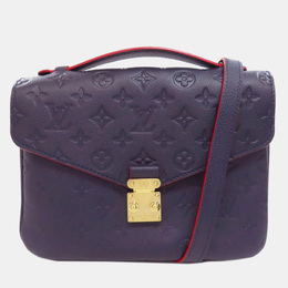 Louis Vuitton: Синяя сумка  Pochette