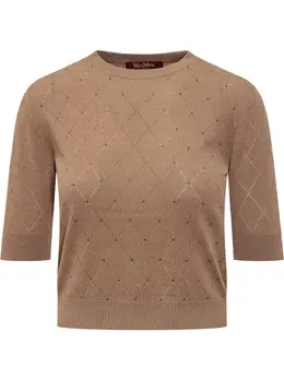 Max Mara: Коричневый топ 