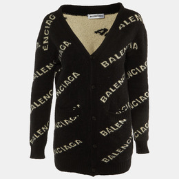 Balenciaga: Чёрный кардиган 