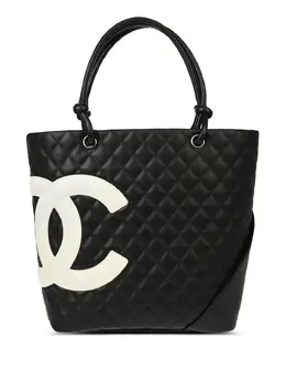 CHANEL Pre-Owned: Чёрная сумка-шоппер 