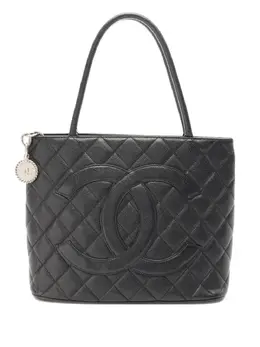 CHANEL Pre-Owned: Чёрная сумка-шоппер 