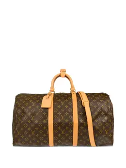 Louis Vuitton Pre-Owned: Коричневая спортивная сумка 