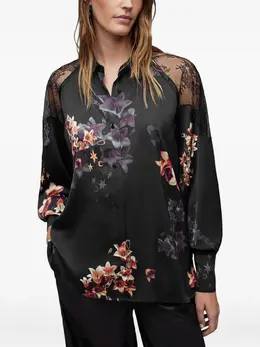 AllSaints: Блуза с растительным принтом 