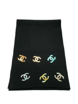 CHANEL Pre-Owned: Чёрный шарф 