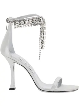 Jimmy Choo: Серебристые сандалии 