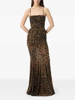 Blumarine: Платье с леопардовым принтом 