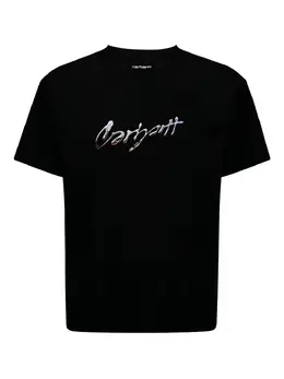 Carhartt WIP: Чёрная футболка  Script