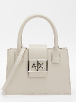 Armani Exchange: Бежевая спортивная сумка 