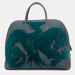Hermes: Зелёная сумка-шоппер 