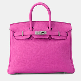 Hermes: Розовая сумка-шоппер  Birkin 25