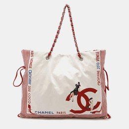 Chanel: Белая сумка-шоппер 