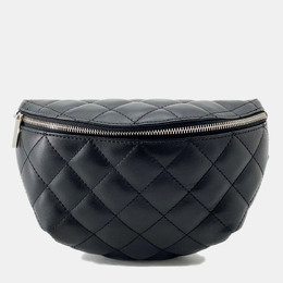 Chanel: Чёрная поясная сумка 