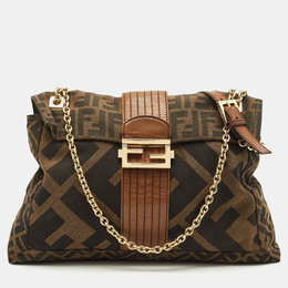 Fendi: Коричневая сумка  Baguette