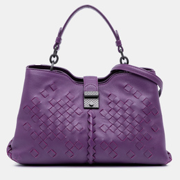 Bottega Veneta: Фиолетовая сумка  Intrecciato