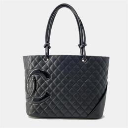 Chanel: Чёрная сумка-шоппер 